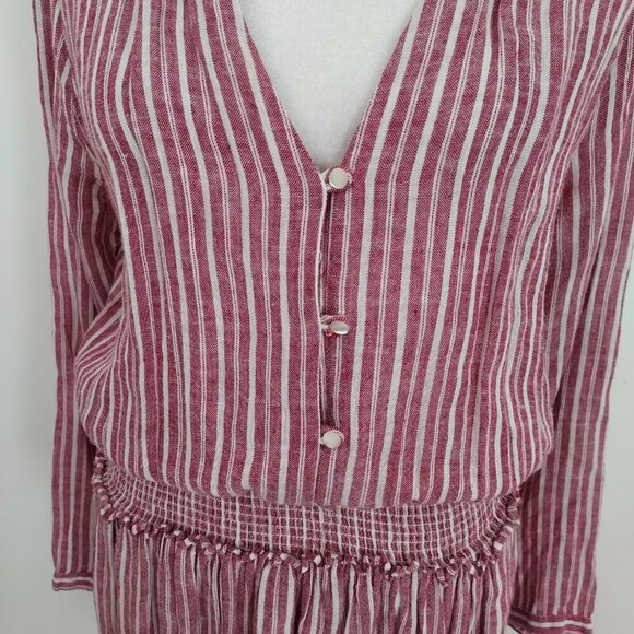 Rails Linen Blend Jasmine Lucia Stripe Mini Dress Size Small - Picture 5 of 11